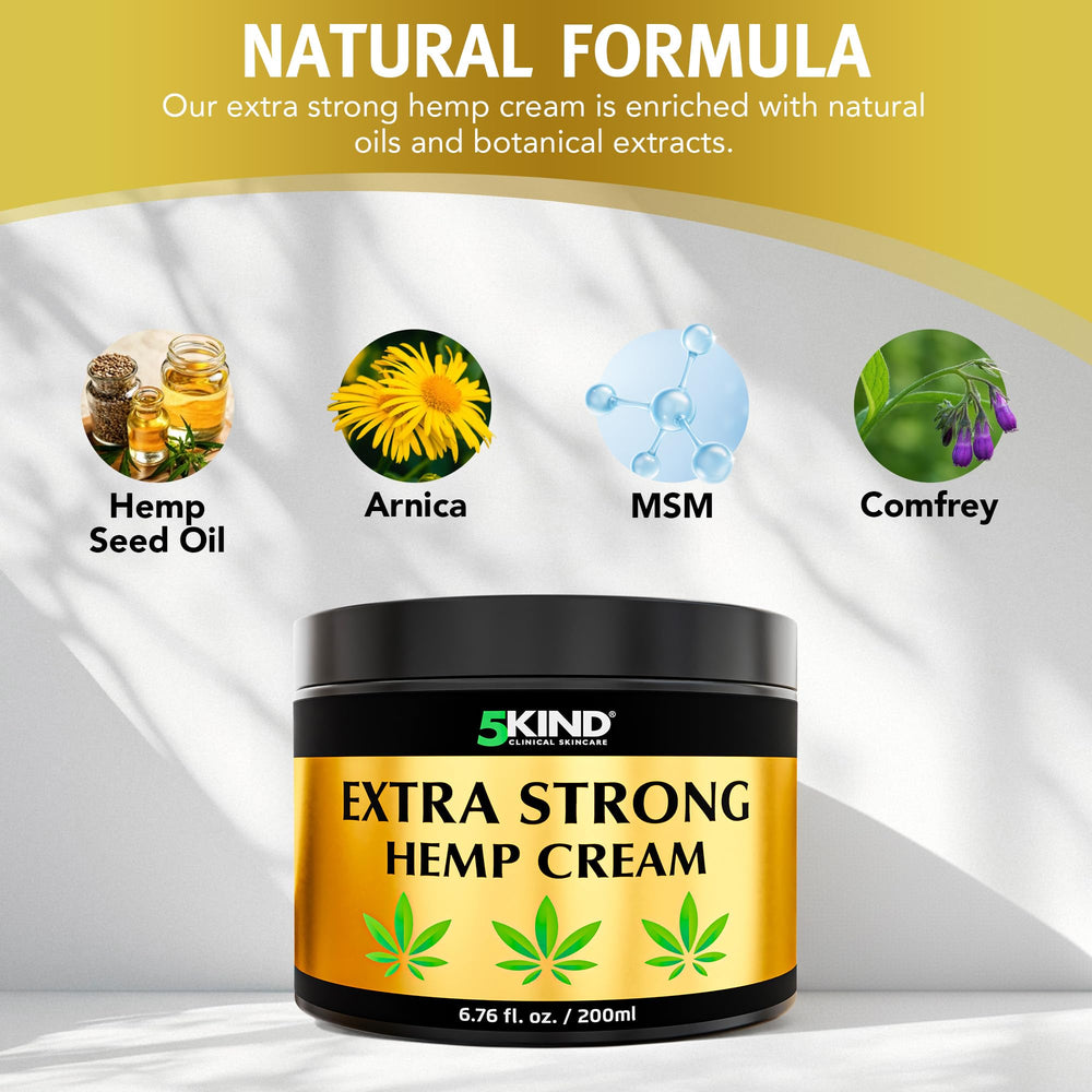 5Kind Extra Strong Hemp Cream pump action for convenient use