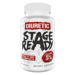 5% Nutrition Stage Ready Diuretic bottle for quick water weight management before events.