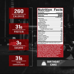 Shake being poured into a glass for post-workout recovery with Real Carbs + Protein.