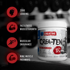 Front label highlighting the multi-form creatine blend of CreaTEN