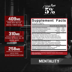 Rich Piana Mentality bottle on a desk for study or work