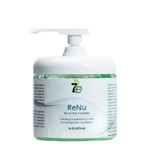 7E Wellness Myolift ReNu Conductive Gel bottle for microcurrent sessions and hydration.