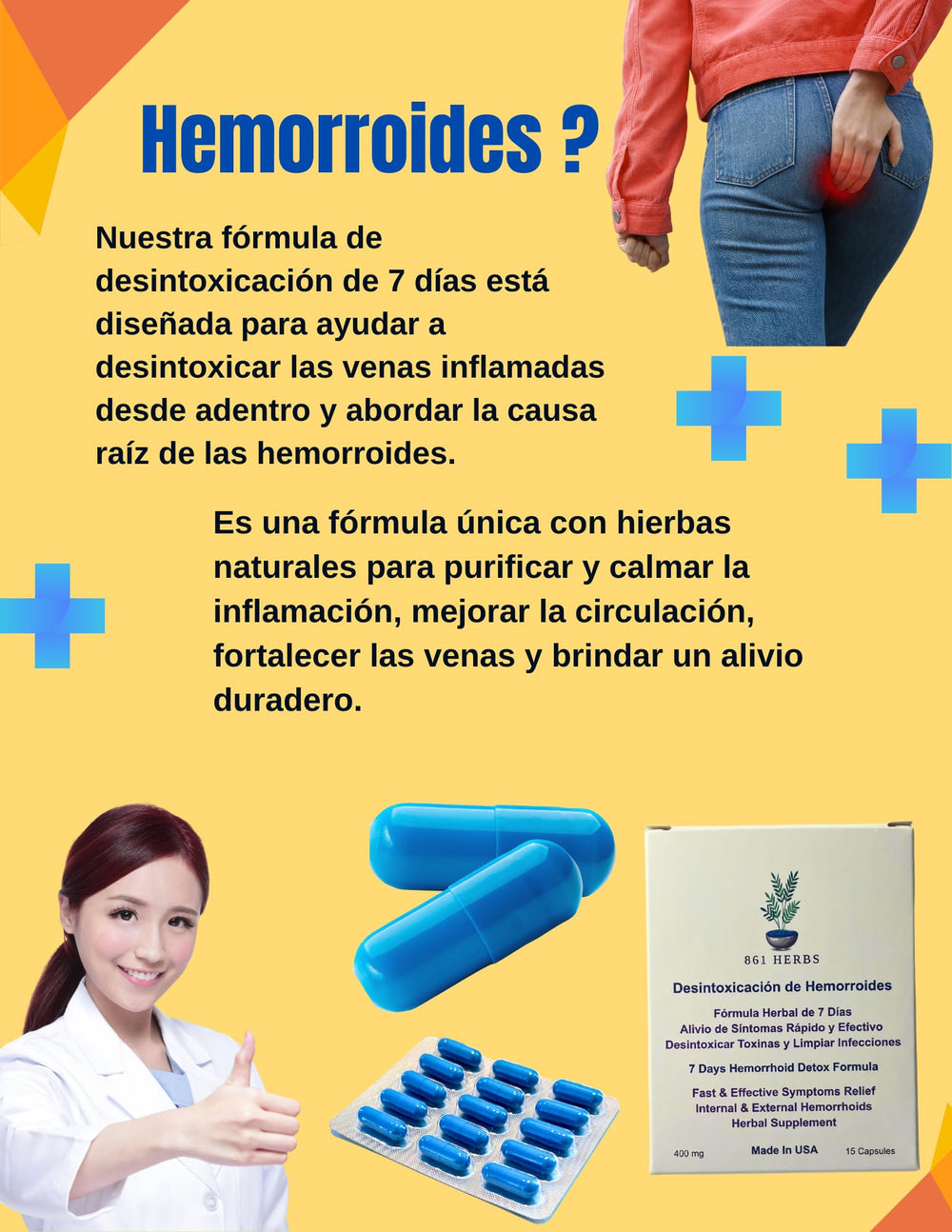 861 HERBS HemorrDetox capsules ready for daily use and natural support