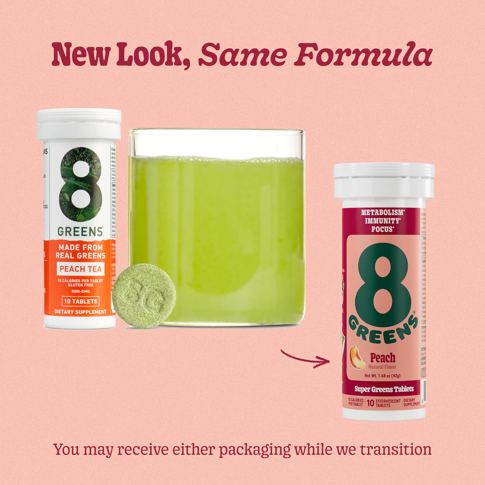 8Greens tablets with glass of water, simple daily ritual
