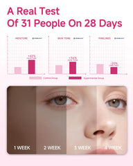9 YOUNG-BASIC Ageless Beauty bottle beside skin highlighting hydration and glow.