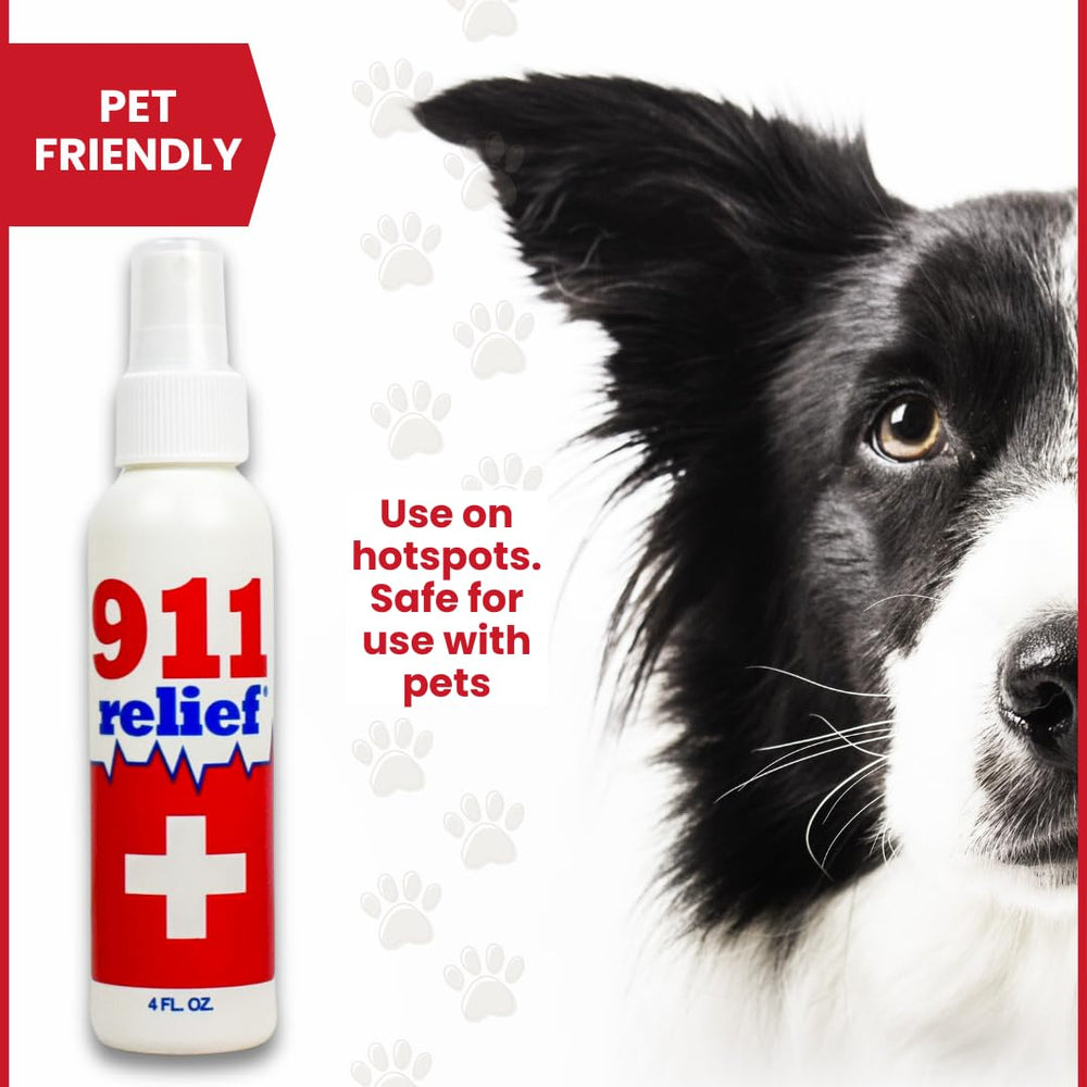 911 Relief sunburn-relief targets irritated skin quickly.