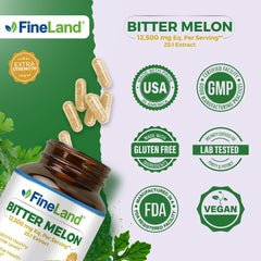 Fineland Bitter Melon capsules suggest digestive wellness and traditional metabolic support