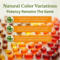 Two softgels illustrate potency compared to standard capsules.