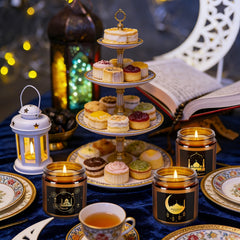 Aamdkcyu fanous lantern motifs on candles brighten decor with style.