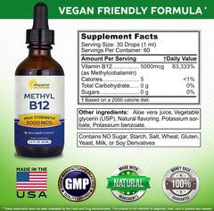 aSquared Nutrition B12 drops label with vegan and gluten-free notes
