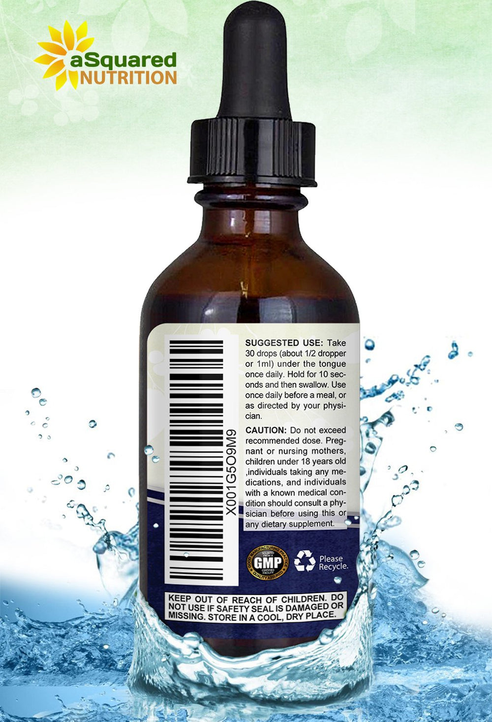 aSquared Nutrition B12 drops sublingual use illustration