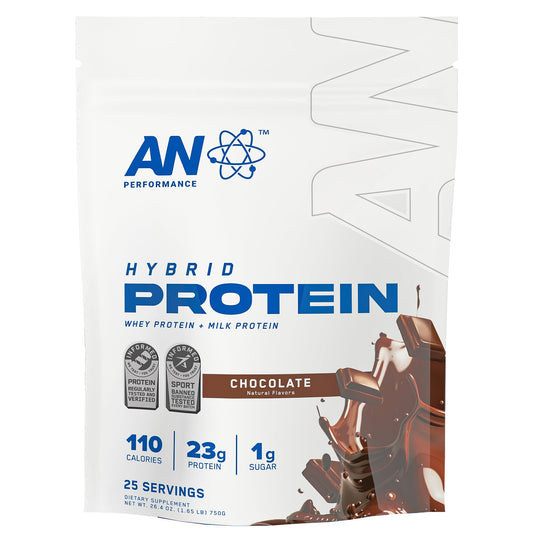 ABE All Black Everything Performance Whey Hybrid packaging in vanilla for clean nutrition.