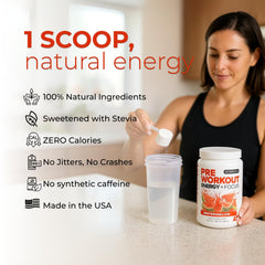 About Time Pre Workout Watermelon scoop shows easy mix without clumps