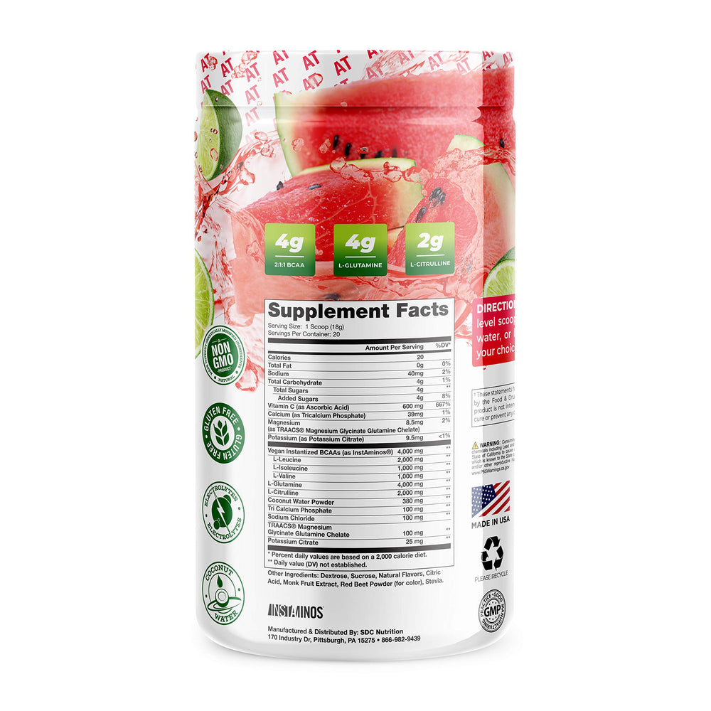 About Time BCAA Hydration Watermelon Lime shaker mix for quick on-the-go hydration