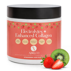 ABR.CO electrolytes collagen powder tub supports hydration and recovery after workouts.