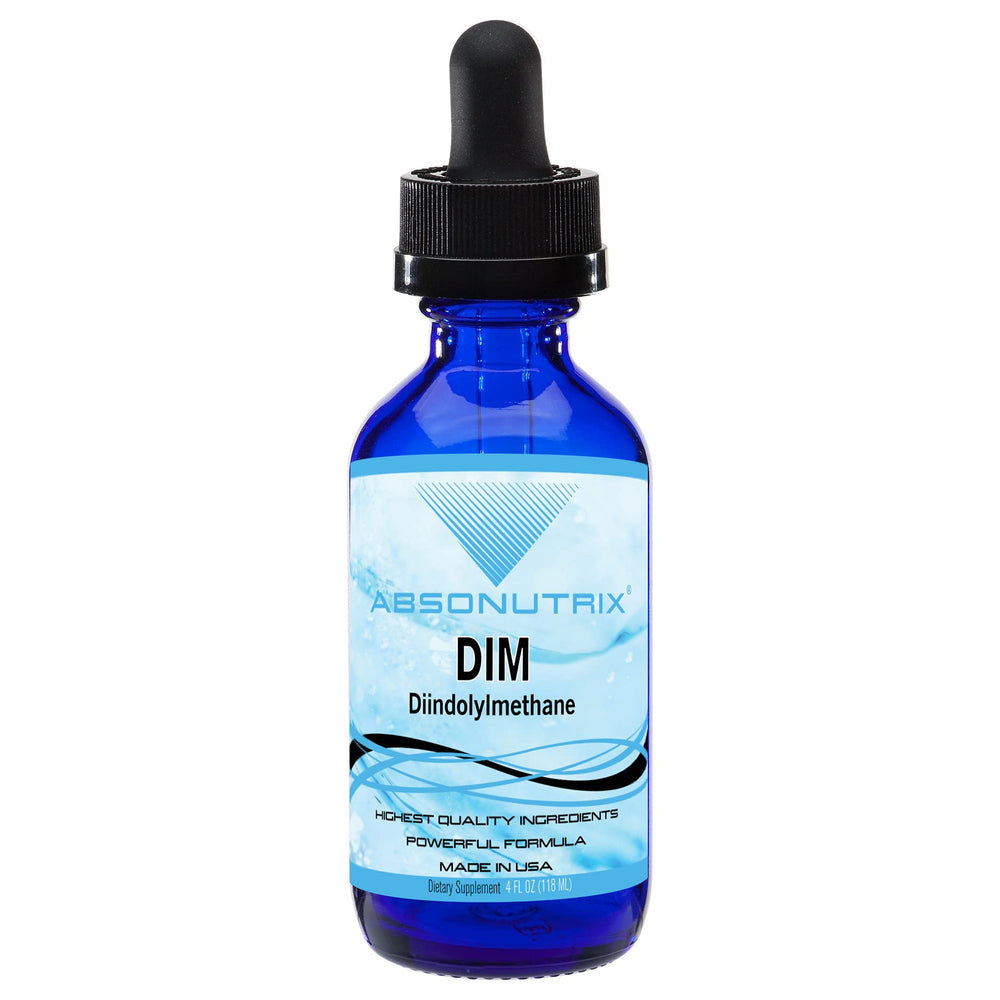 Absonutrix DIM extract bottle showing convenient liquid drops for absorption