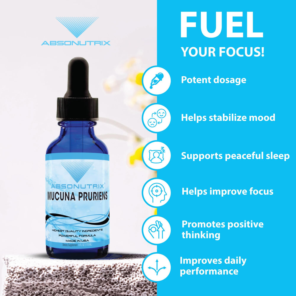 Absonutrix Mucuna Pruriens liquid taste-test glass with refreshing flavor.