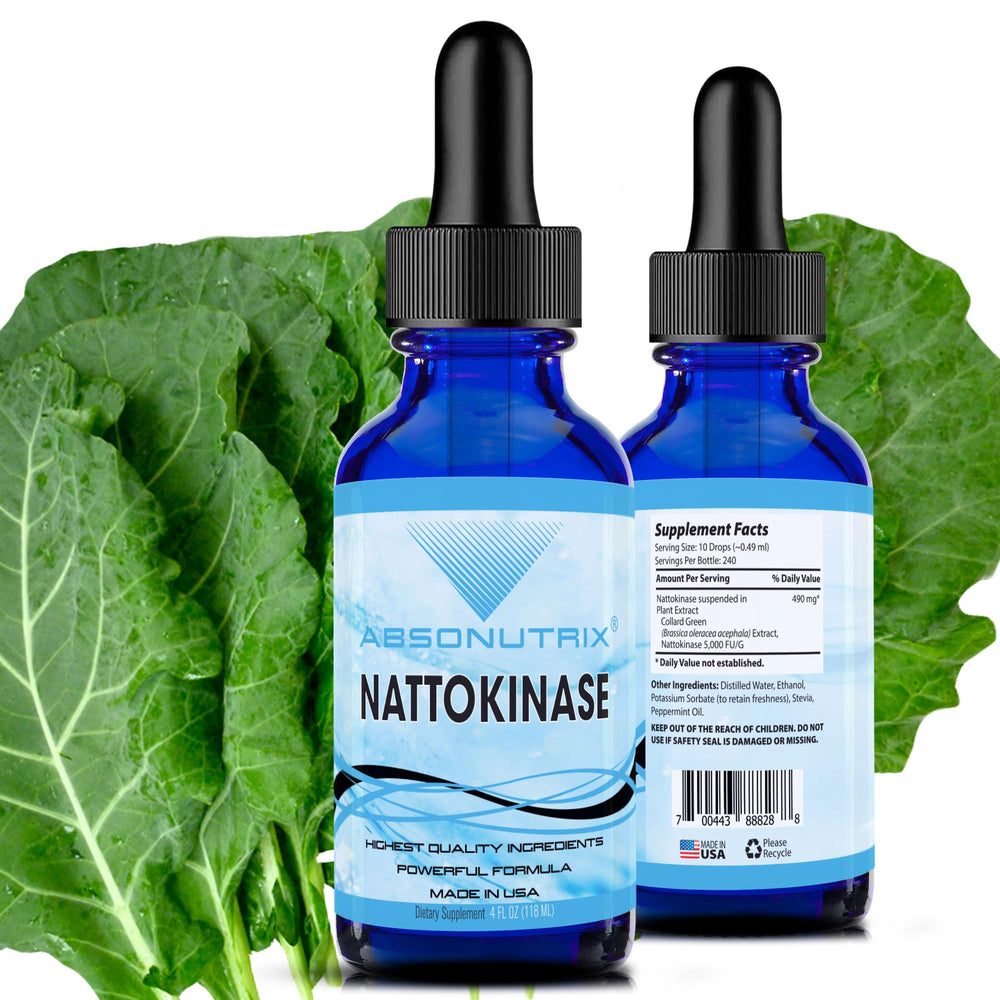 Absonutrix nattokinase liquid bottle ready for daily use.