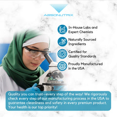 USA-made GMP-certified facility badge indicating quality production for Absonutrix