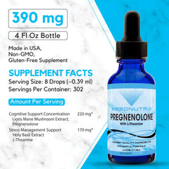 Absonutrix Pregnenolone-L-Theanine drops dispense for easy daily dosing and fast uptake.