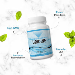 Absonutrix Uridine Monophosphate bottle beside a calendar for longevity.