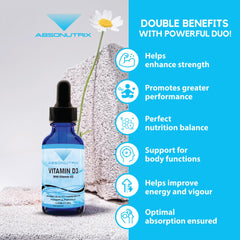 Absonutrix Vitamin D3 K2 Drops GMP facility badge emphasizes quality control.