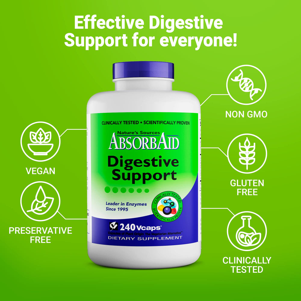 AbsorbAid bottle in hand for convenient daily digestive support.