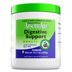 AbsorbAid digestive enzymes bottle on kitchen counter suggesting smoother meals