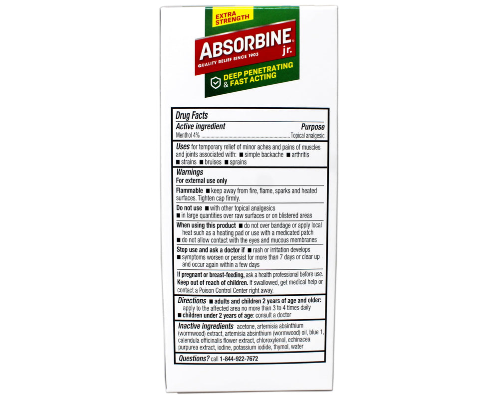 Absorbine Jr fast-absorbing liquid dries quickly with no stickiness.