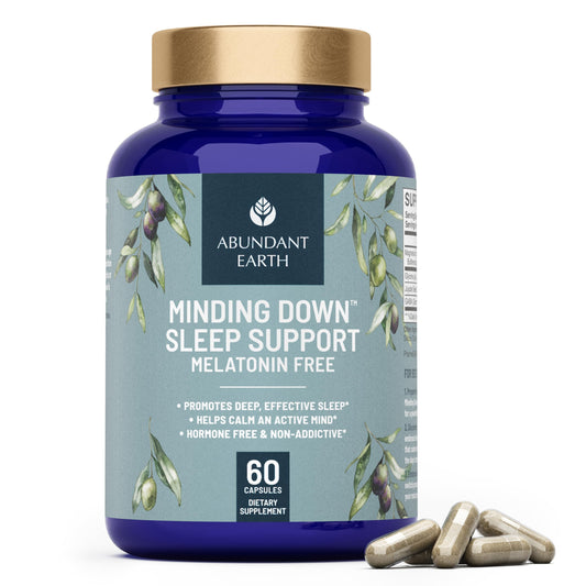 Abundant Earth Minding Down bottle for melatonin-free sleep support and restful nights