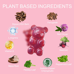 ABYST gummies close-up emphasizing soft-chewy texture and strawberry taste.