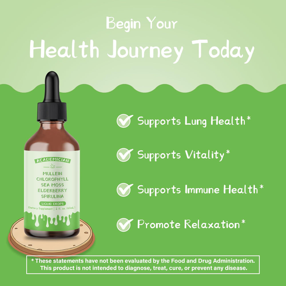 ACADEMICIAN mullein tincture dropper showing versatile daily use.