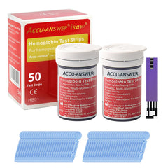 ACCU-ANSWER hemoglobin test strips box for quick at-home readings