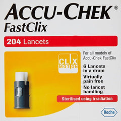 ACCU-CHEK FastClix lancets box packaging, compact and travel-ready.