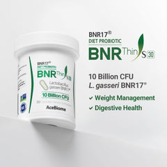 AceBiome BNRThin S30 capsules close-up highlighting vegetarian capsules.