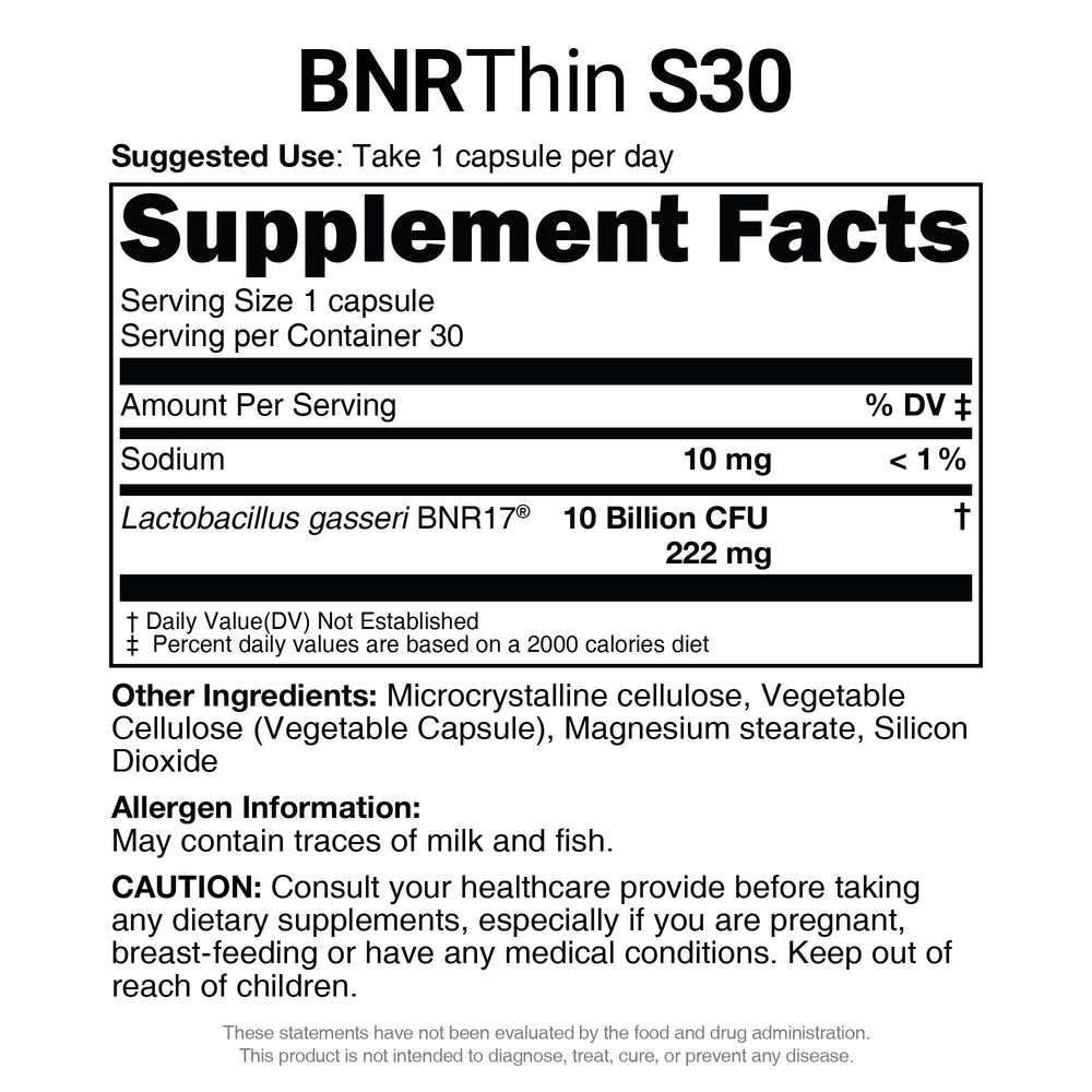 AceBiome BNRThin S30 GLP-1 routine support visual concept.
