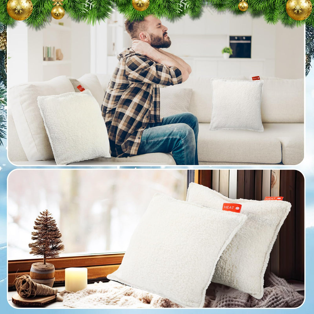 AceOrbit heated pillow with removable washable cover for easy care