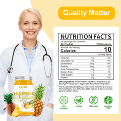 ACEYO Pineapple-flavored sea moss gel, gluten-free and non-GMO, versatile use