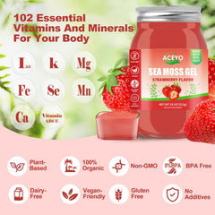 ACEYO product label closeup showing gluten-free, non-GMO ingredients
