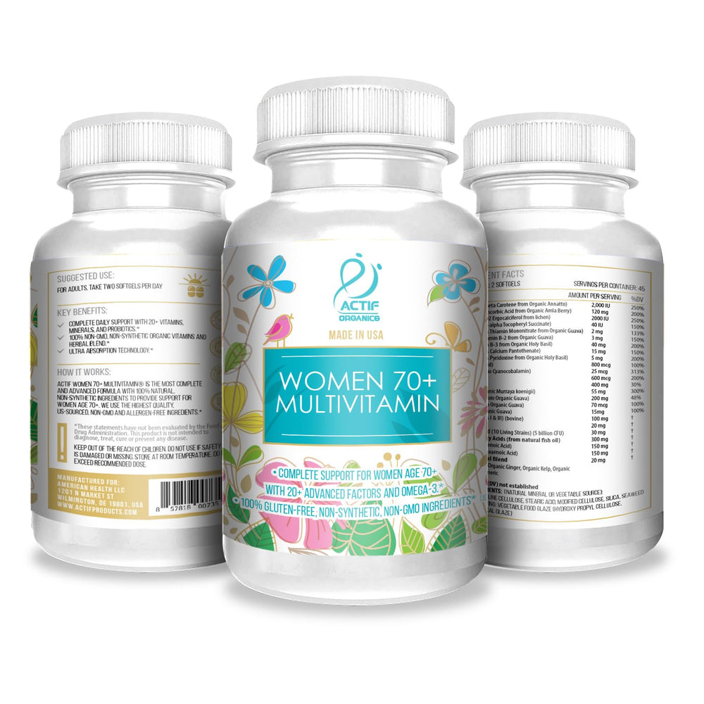 ACTIF non-GMO USA-made vitamins reflect clean sourcing and quality.
