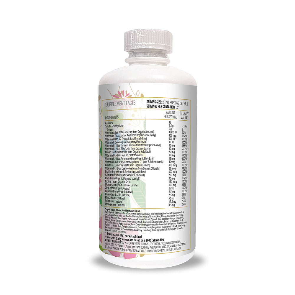 Actif Organic Bariatric Liquid nutrition label highlights organic vitamins and minerals