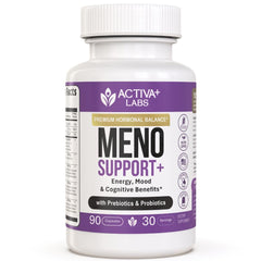 Activa Labs Total Menopause Support bottle on desk indicating daily hormone balance potential