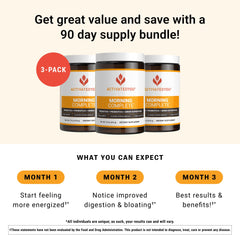 ActivatedYou Morning Complete glass mix creates a refreshing citrus drink supporting daily digestion.