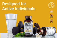 Active Supreme Type 2 Collagen label close-up shows purity and ingredients