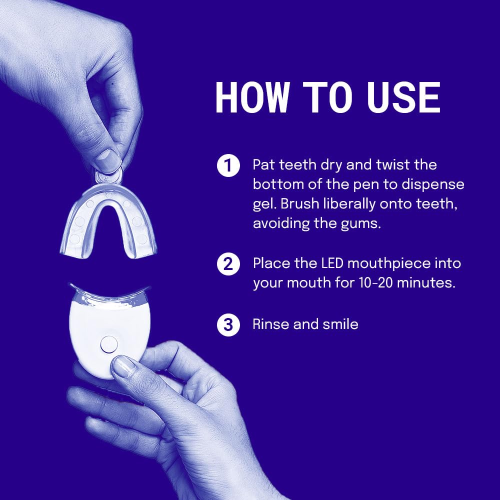 Active Wow custom-fit trays molded to teeth ensure even whitening.