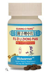 ActiveHerb Fu Zi Li Zhong Pian tablets close-up, compact and easy-to-swallow for digestion support