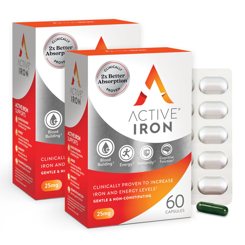 ActiveIron bottle with capsules offering convenient daily iron support
