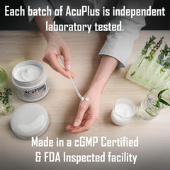 AcuPlus easy-absorb non-greasy finish on skin