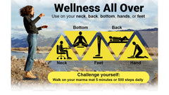 ACUWISE Marma Mat foot-use scene illustrates grounding relief during home stretches.