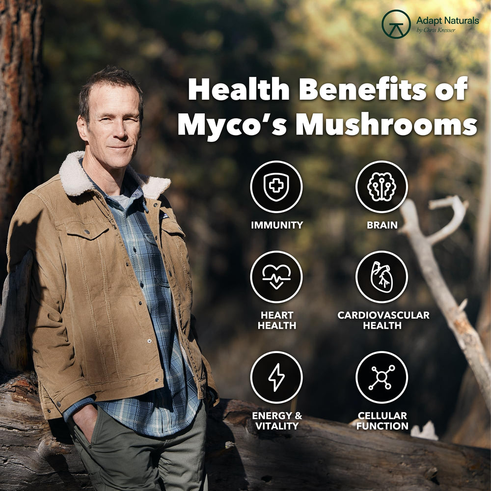 Adapt Naturals Bio-Avail Myco Lion's Mane focus for enhanced mental clarity.